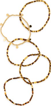 Panacea Set of 5 Beaded Stretch Bracelets