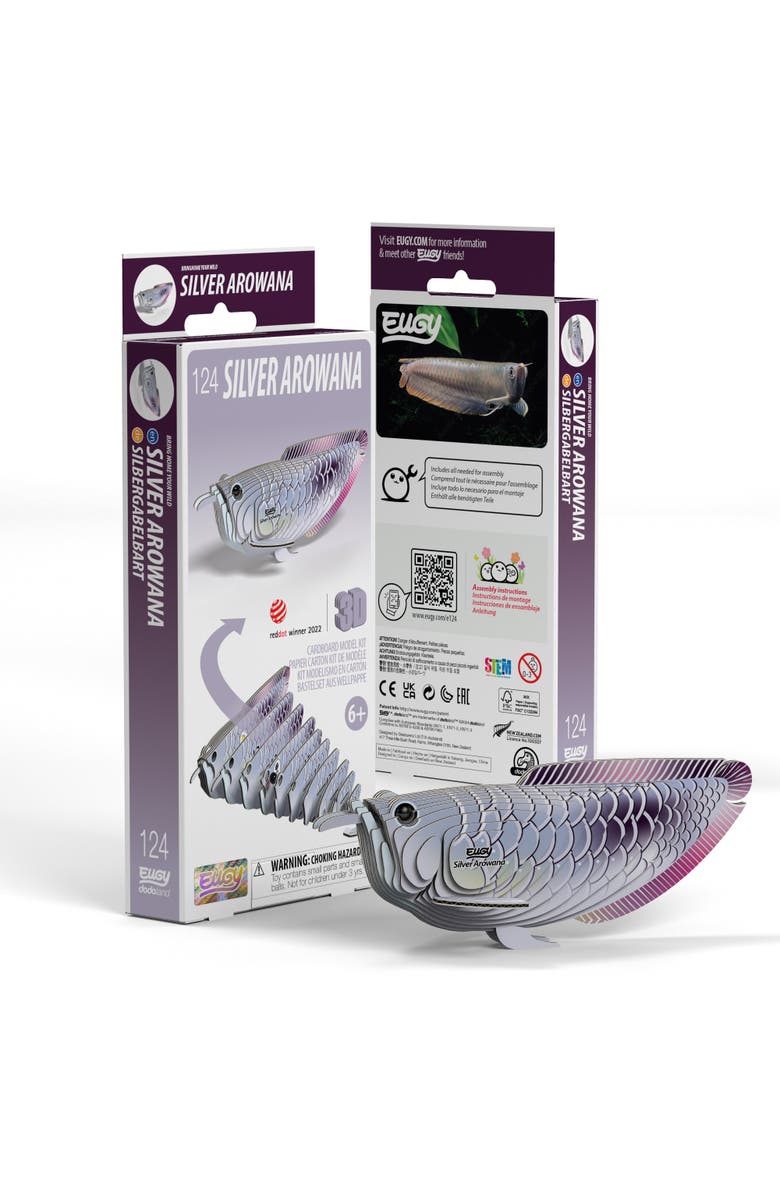 Eugy Puzzles Silver Arowana 3D Puzzle, Main, color, NO COLOR