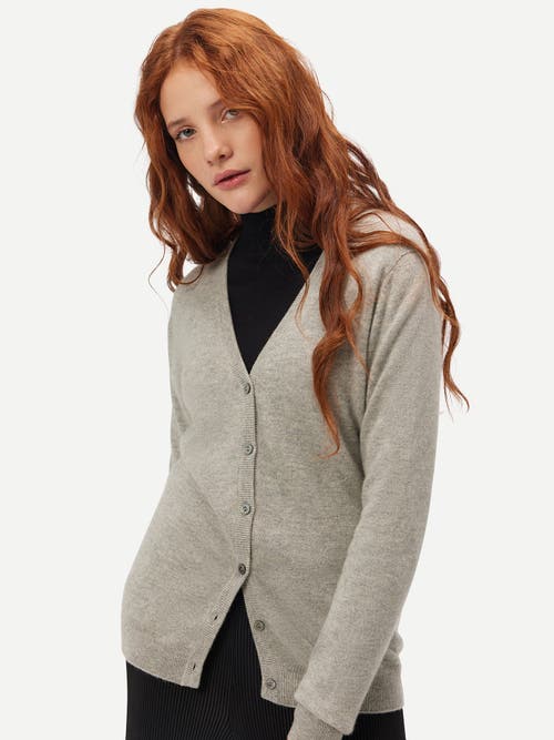 Gobi Mongolian Cashmere V-neck Cardigan In Dawn Blue