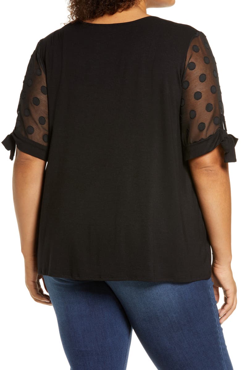 Loveappella Dot Chiffon Top, Alternate, color, 