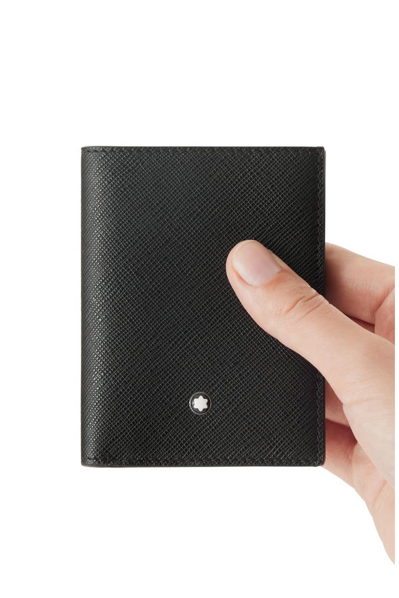 Mini Sartorial Leather Bifold Wallet, Alternate, color, BLACK