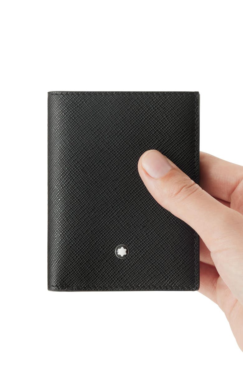 Montblanc Mini Sartorial Leather Bifold Wallet, Alternate, color, Black