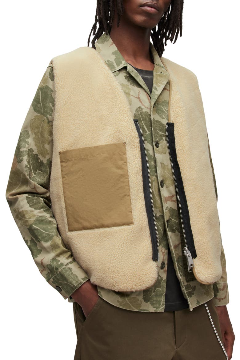Vibo Reversible Faux Shearling Lined Tech Vest, Alternate, color, SAND