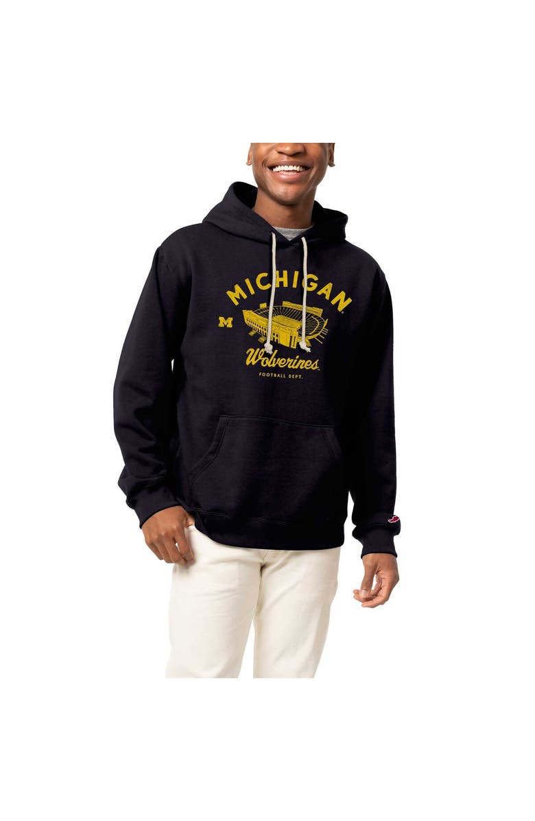 LEAGUE COLLEGIATE WEAR Men's League Collegiate Wear Navy Michigan Wolverines Stadium Essential Pullover Hoodie, Alternate, color,