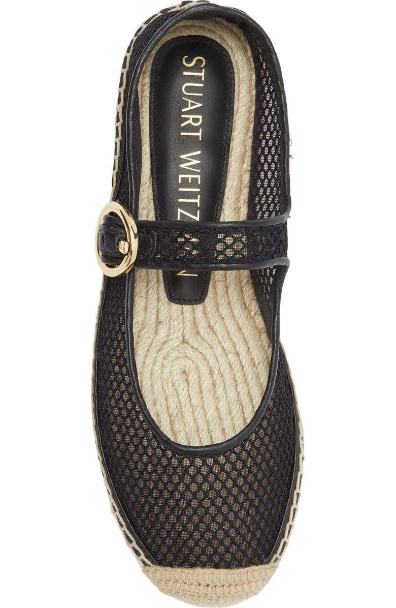 Stuart Weitzman Benni Espadrille Mary Jane Flat, Alternate, color, Black