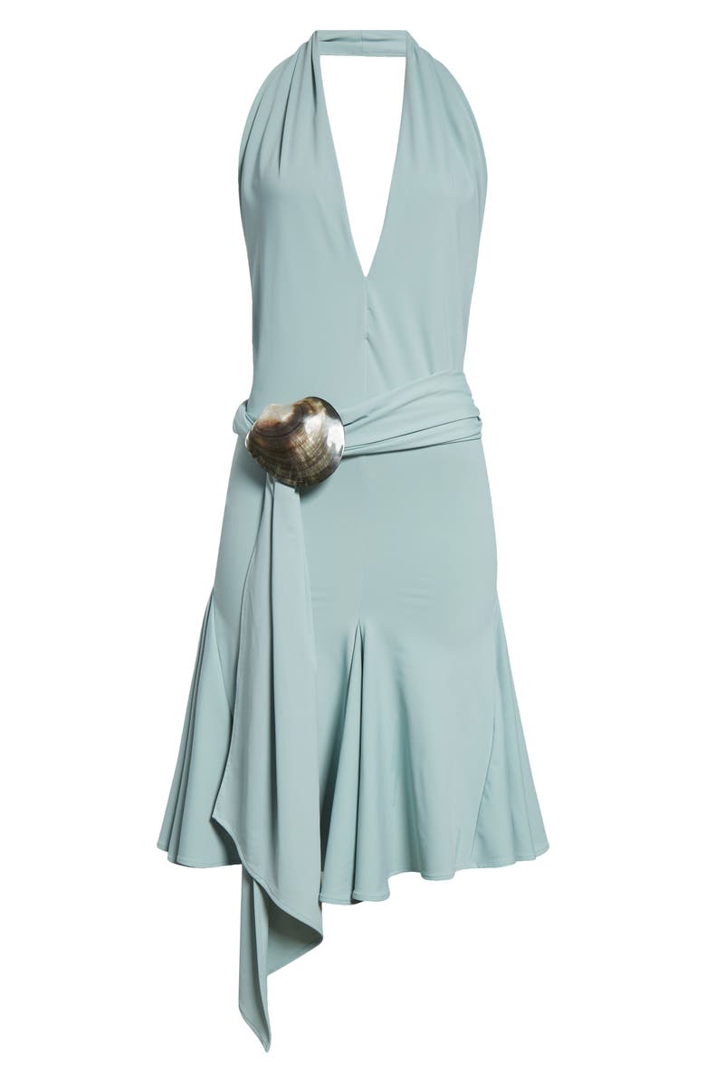 CONNER IVES Mother-of-Pearl Shell Sash Belt Halter Dress, Alternate, color, 