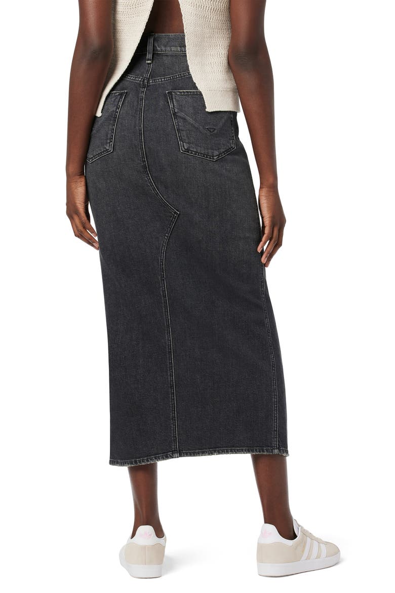 Reconstructed Stretch Cotton Denim Maxi Skirt, Alternate, color, BLACK PEARL