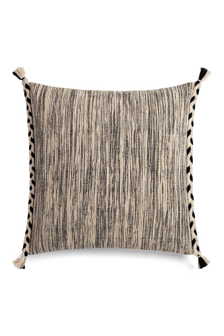 Black & White Braided Accent Pillow, Main, color, BLACK WHITE