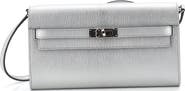 Pre-Owned Hermes Kelly To Go Wallet Metallic Chevre Chamkilight