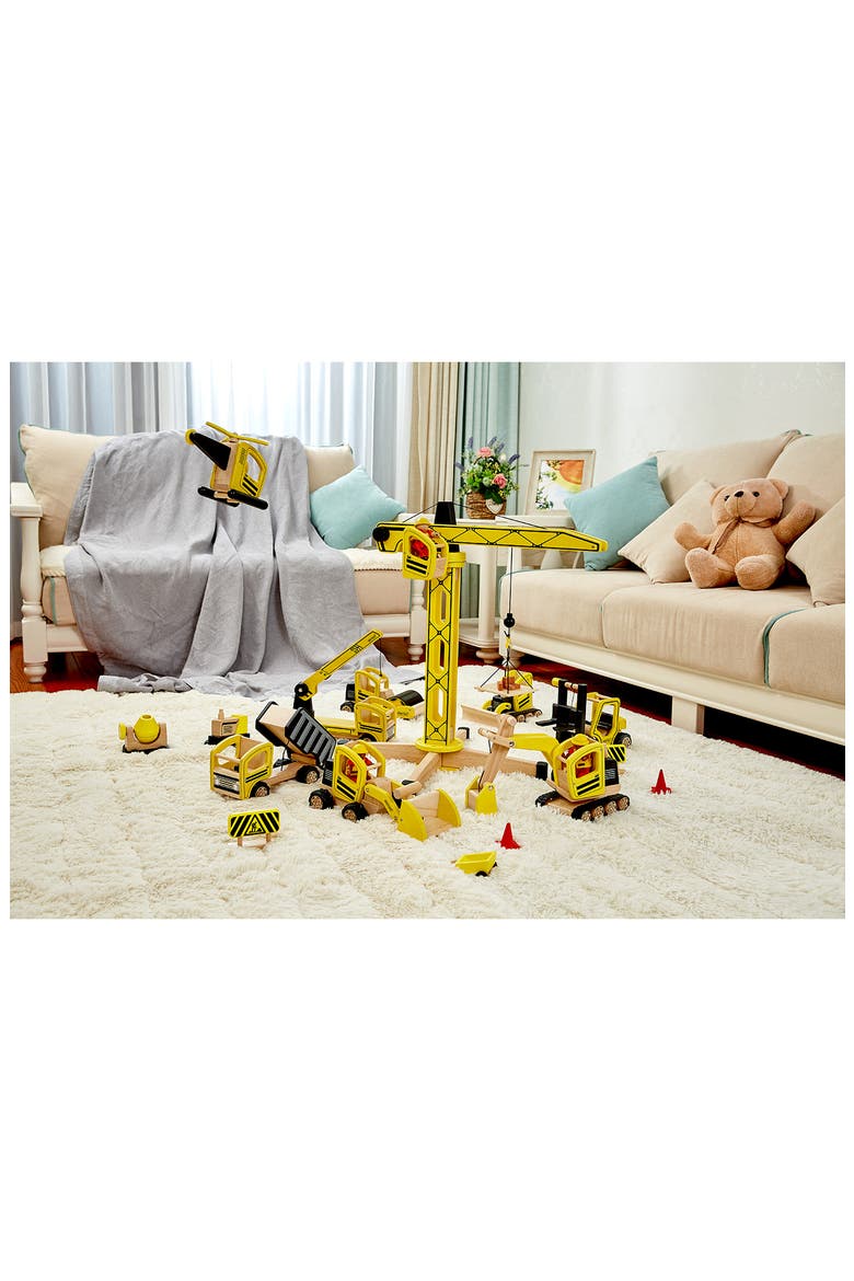 Wood Toy Standing Crane, Alternate, color, YELLOW