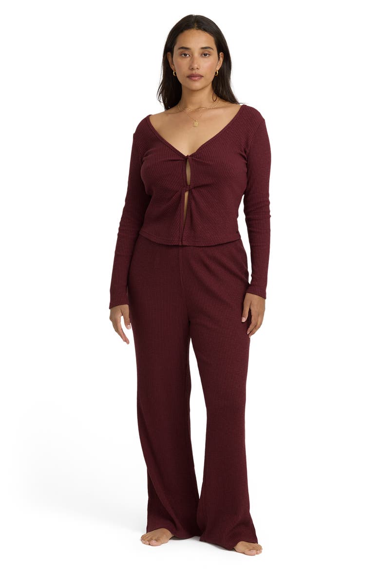 Fever Twist Flare Rib Pants, Alternate, color, PINKIE