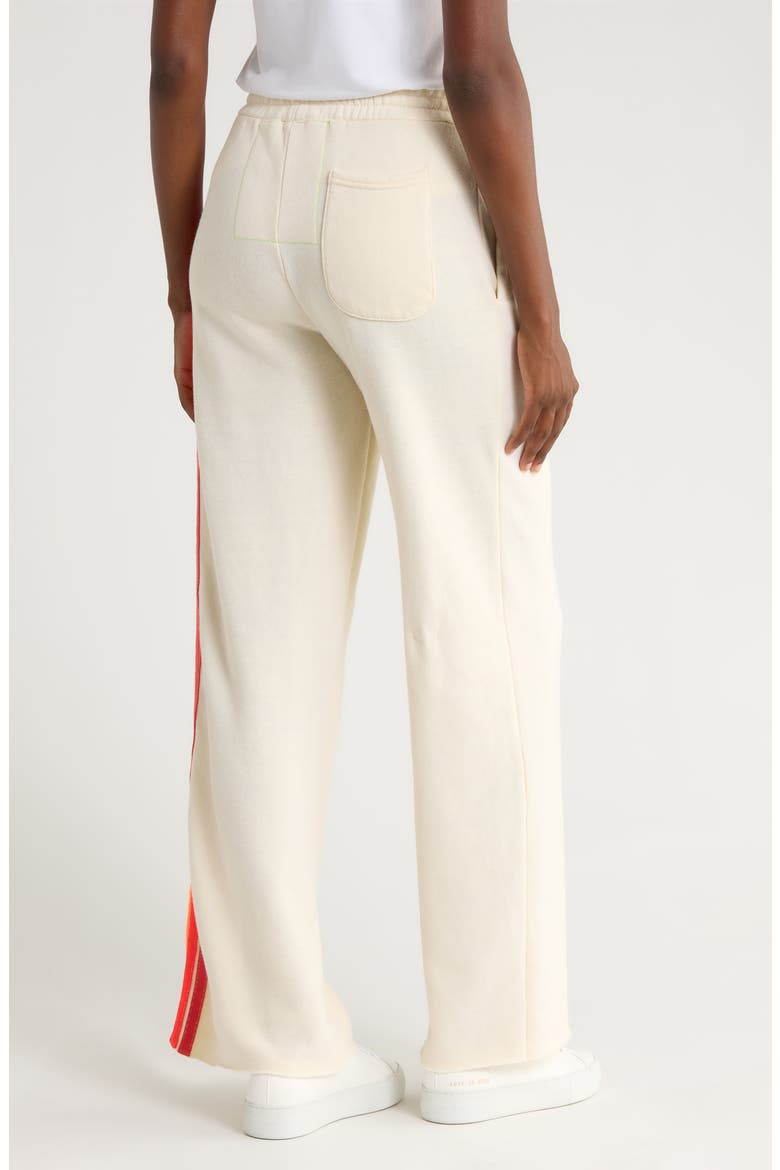 5-Stripe Wide Leg Sweatpants, Alternate, color, VINTAGE WHITE/ WHITE NEON