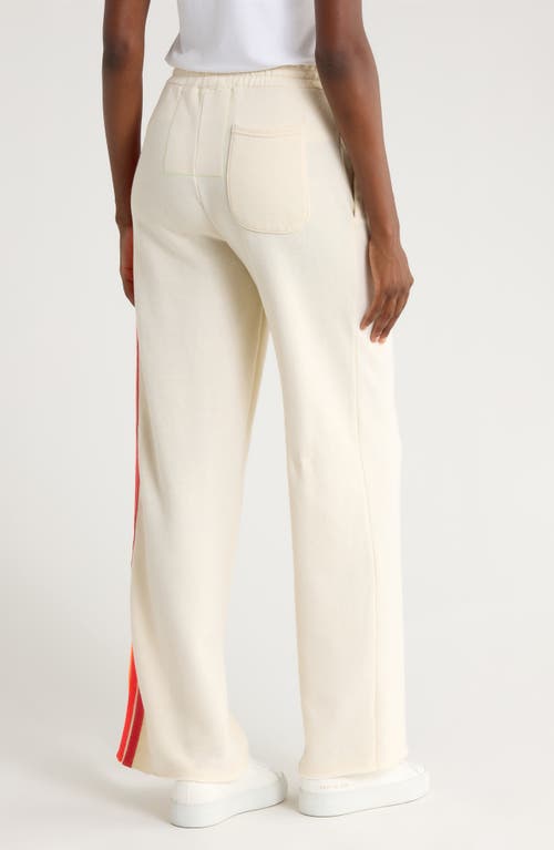 Aviator Nation 5-stripe Wide Leg Sweatpants In White
