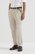 Brunello Cucinelli Garment-dyed trousers in cotton corduroy with pleat