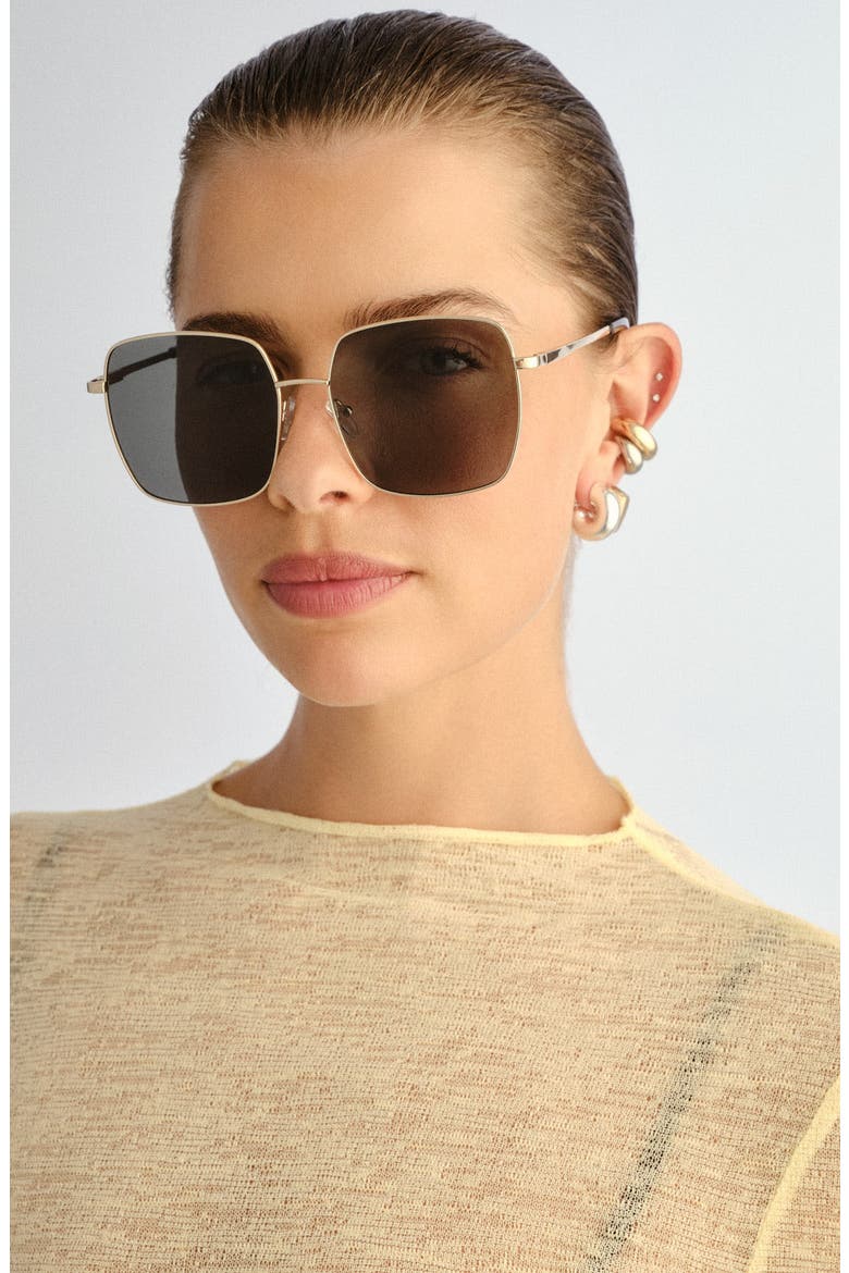 The Cherished 58mm Polarized Square Sunglasses, Alternate, color, GOLD
