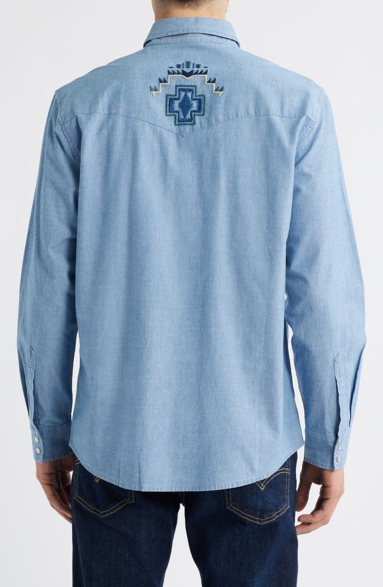 Pendleton Gambler Embroidered Snap-Up Chambray Shirt, Alternate, color, 