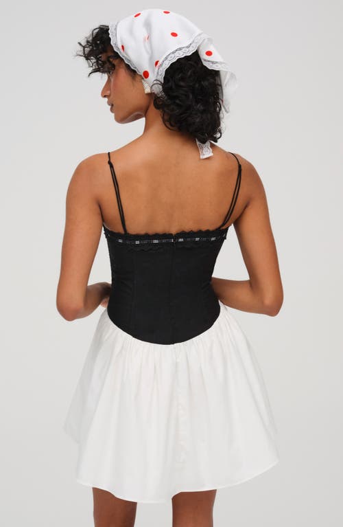 For Love & Lemons Anabella Mixed Media Minidress In Multi