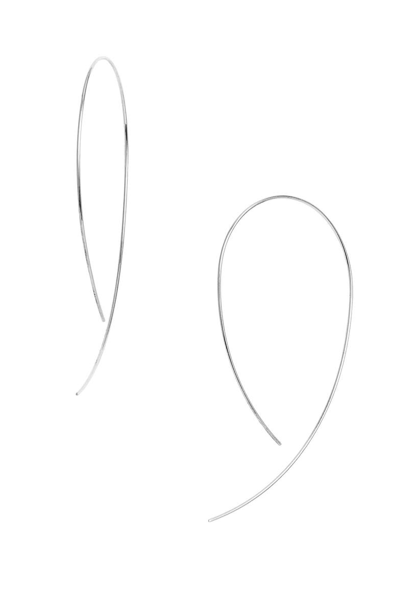 Hooked on Hoop Earrings, Main, color, WHITE GOLD