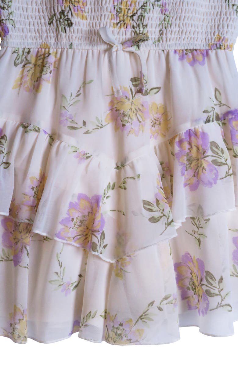 Zunie Kids' Floral Smocked Bodice Romper, Alternate, color,