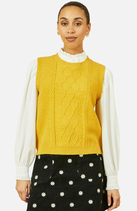 Cable Knit Sleeveless Jumper