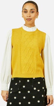 Yumi Cable Knit Sleeveless Jumper