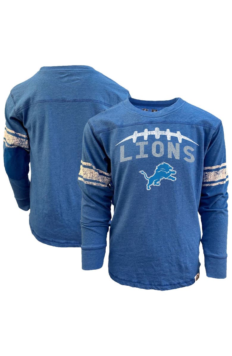 Wes & Willy Youth Wes & Willy Heather Blue Detroit Lions Football Long Sleeve T-Shirt, Main, color, Heather Blue