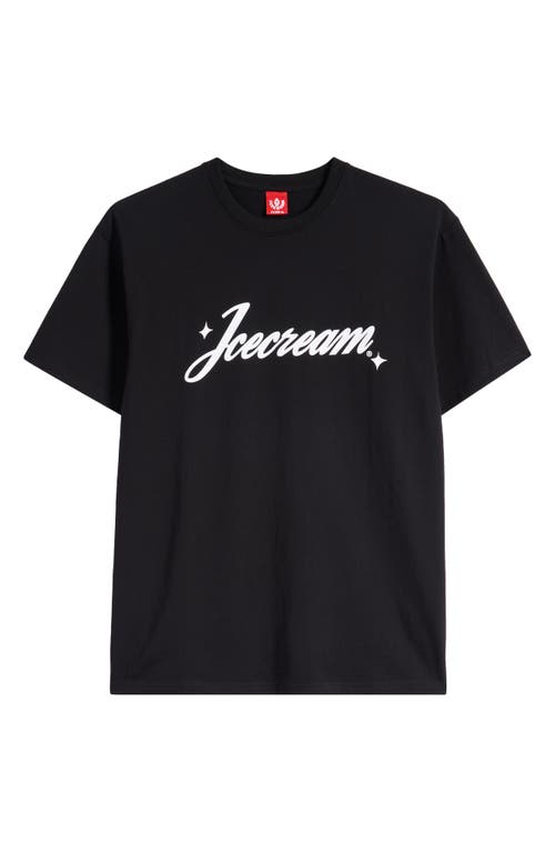 Icecream Dazzle Logo Cotton Graphic T-shirt In Black