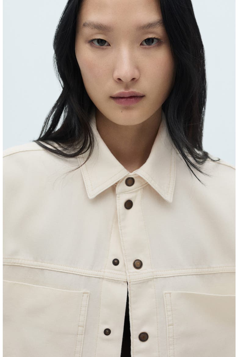 Patch Pocket Denim Overshirt, Alternate, color, ECRU