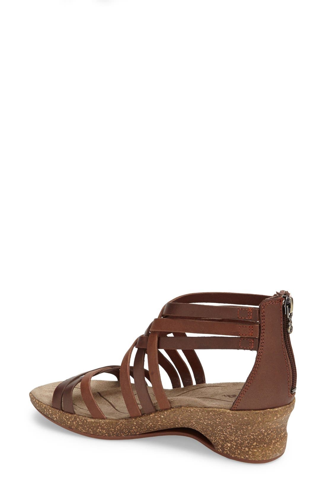 Ahnu 'Trolley' Leather Wedge Sandal, Alternate, color, 