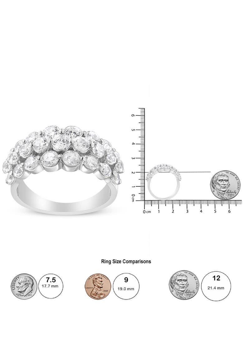 10K White Gold 2 1/2 Cttw Diamond 3 Row Band Ring, Alternate, color, White