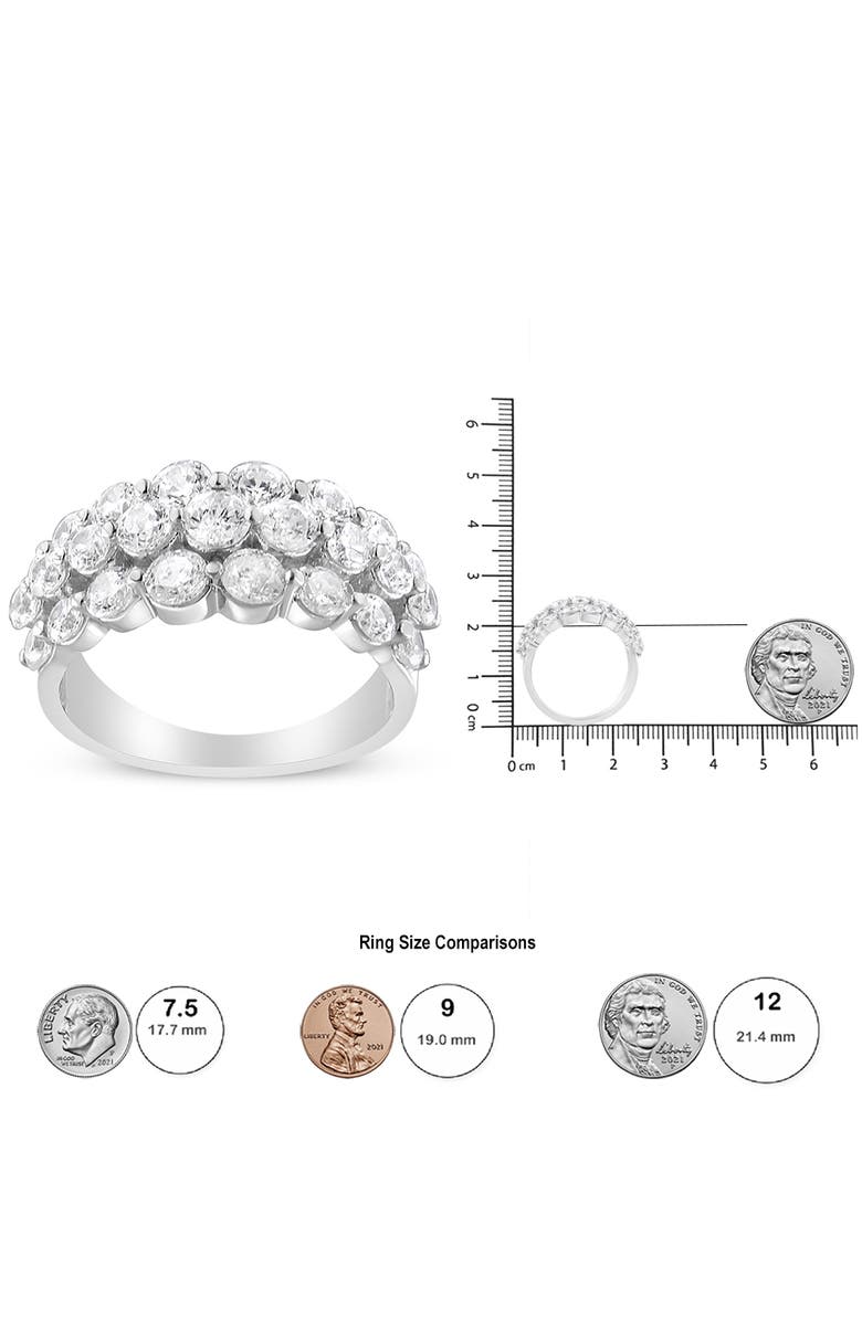 Haus of Brilliance 10K White Gold 2 1/2 Cttw Diamond 3 Row Band Ring, Alternate, color, White