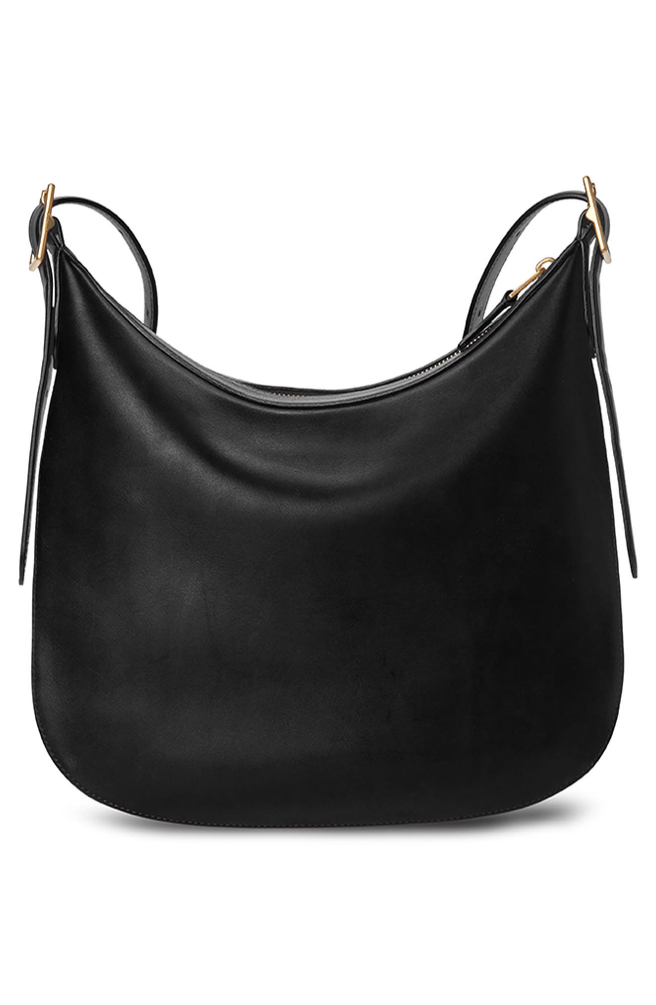 Shinola Medium Bixby Accordion Leather Crossbody Bag, Alternate, color, Black