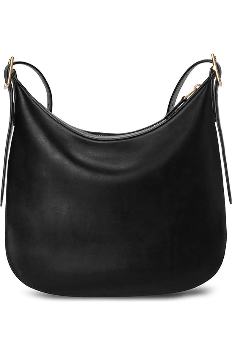 Shinola Medium Bixby Accordion Leather Crossbody Bag, Alternate, color, Black