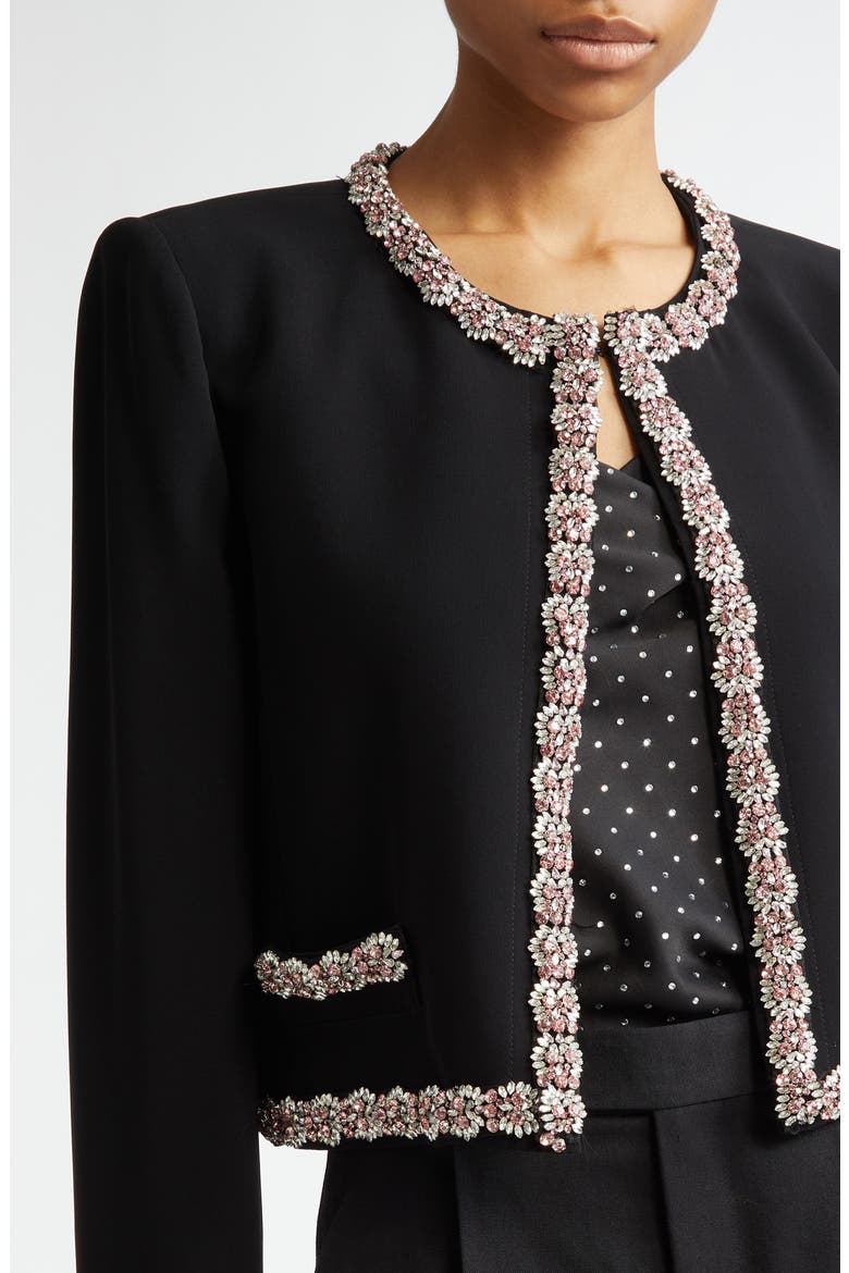 Penelope Crystal Embellished Jacket, Alternate, color, BLACK/ MULTI