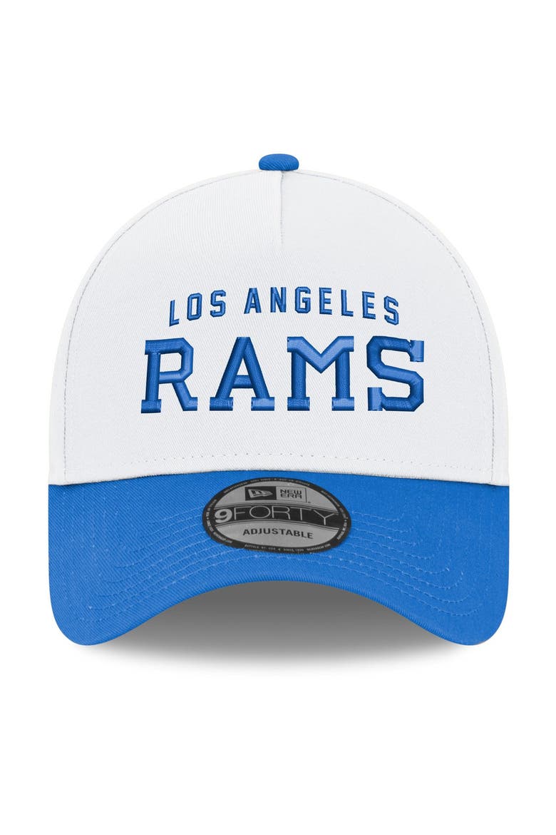Men's New Era White/Royal Los Angeles Rams Classic Sol Alternate A-Frame 9FORTY Adjustable Hat, Alternate, color, White
