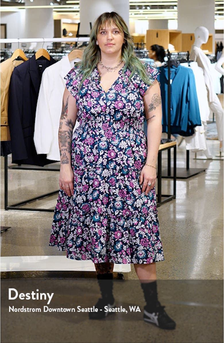 Amellia Floral Cotton Midi Dress