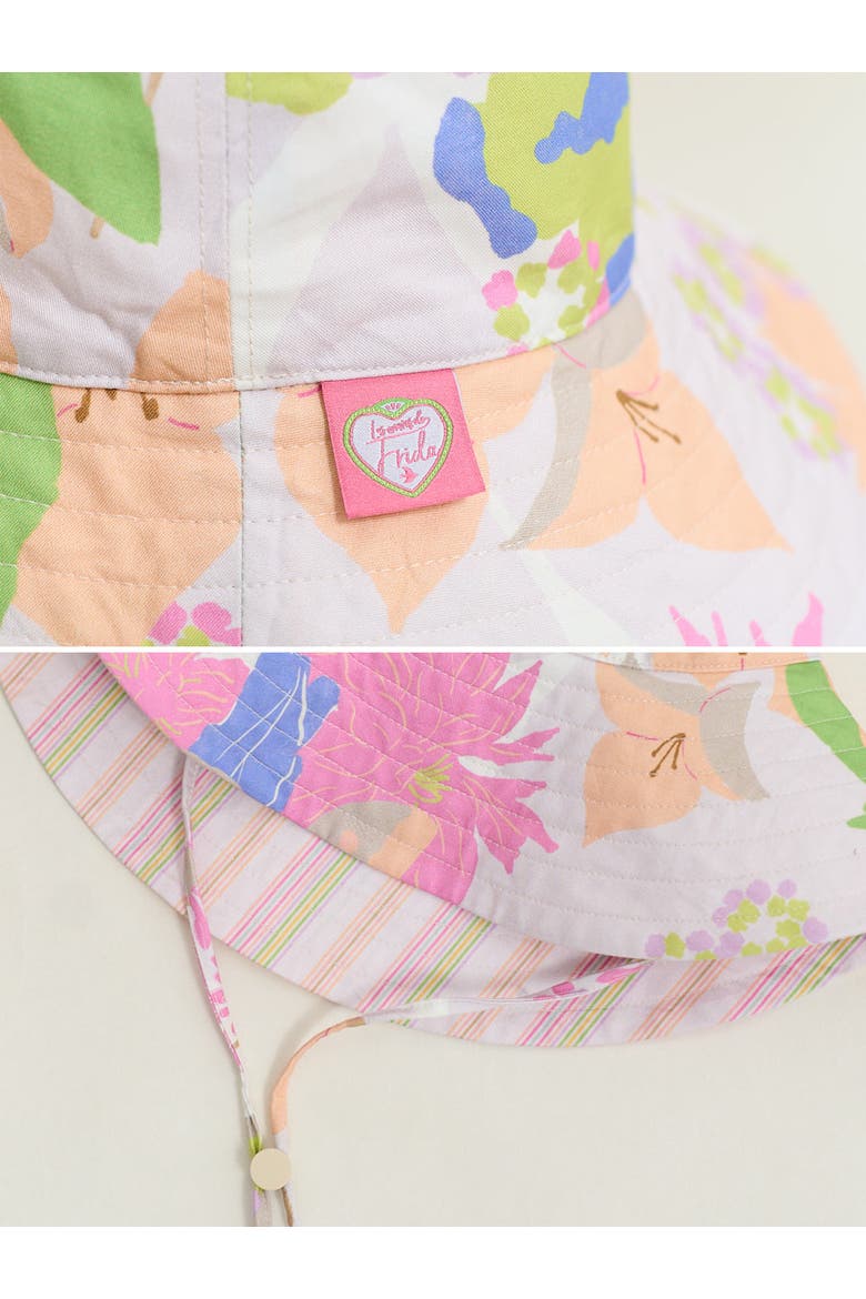 FRIDA x LOST PATTERN "Frida's Garden" Cotton Reversible Sun Hat, Alternate, color, Pink
