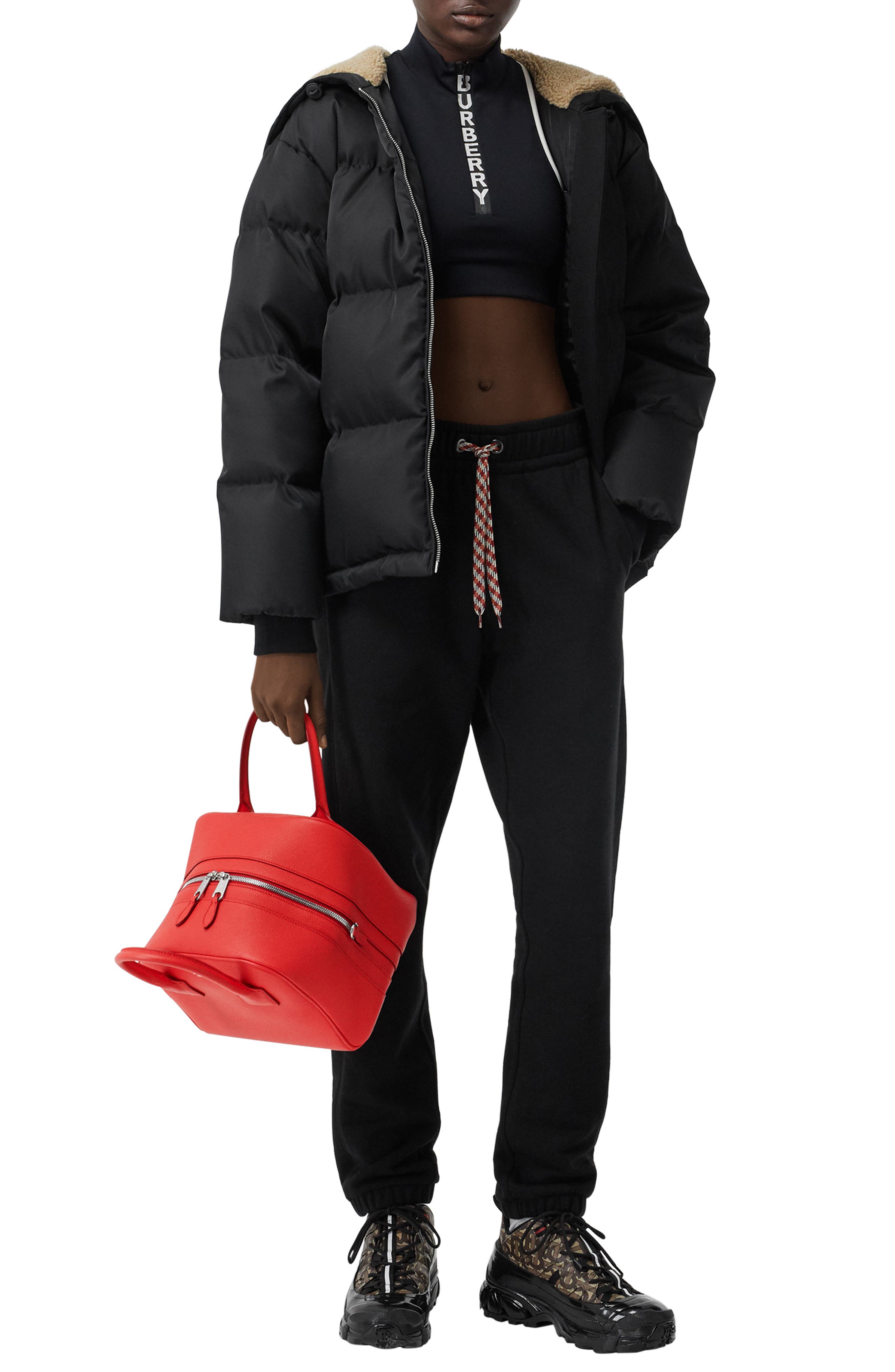 Burberry Small Cube Leather Satchel, Alternate, color, 