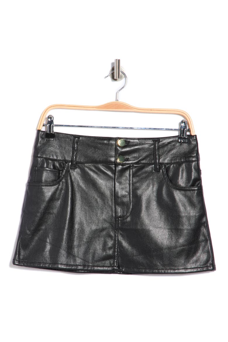 Laika Faux Leather Miniskirt, Alternate, color, BLACK