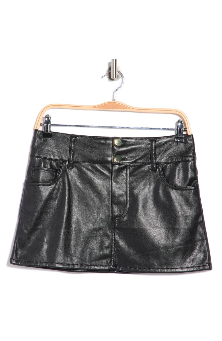Alice + Olivia Laika Faux Leather Miniskirt, Main, color, 