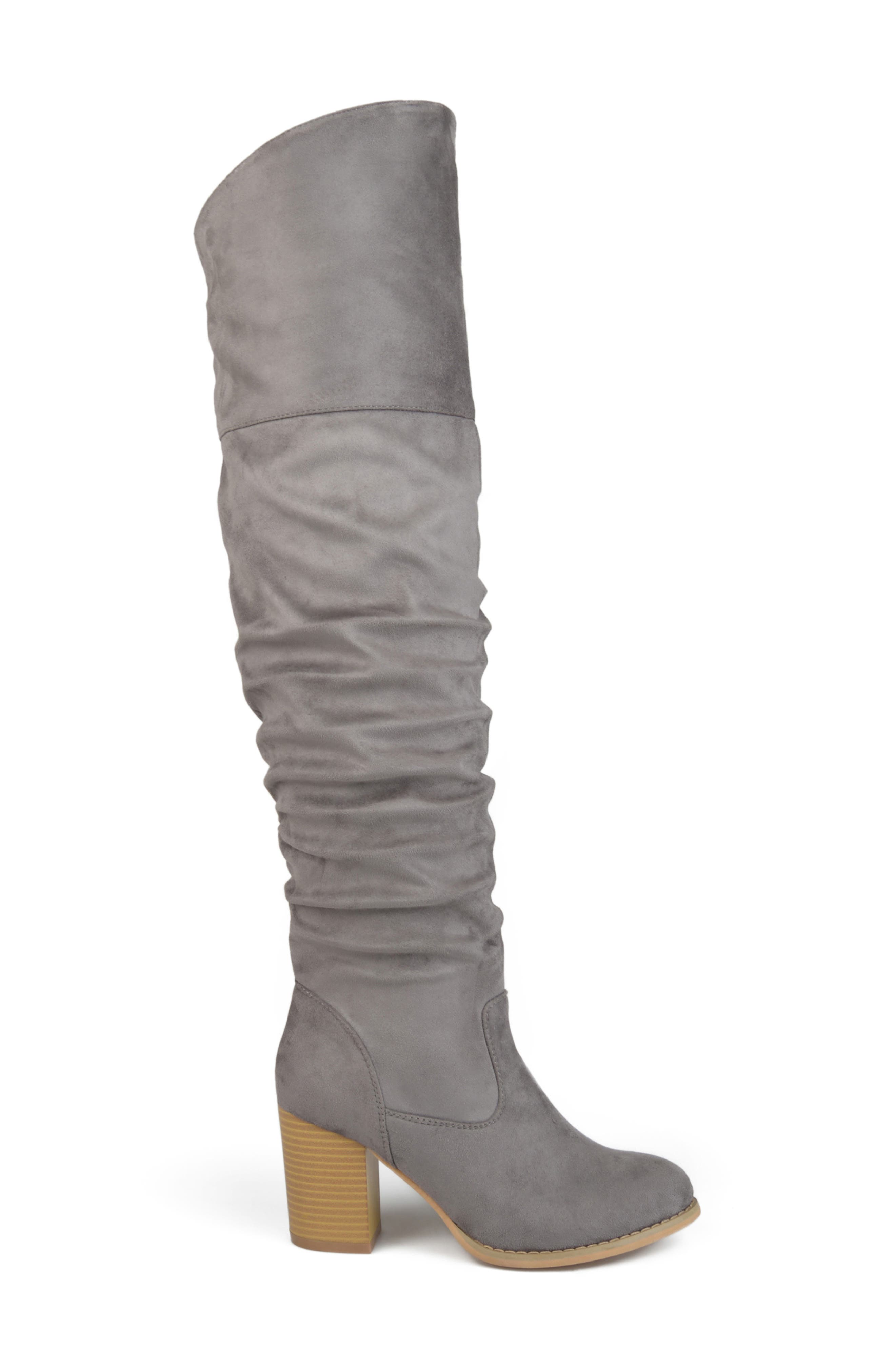 JOURNEE Kaison Ruched Tall Boot, Alternate, color, GREY