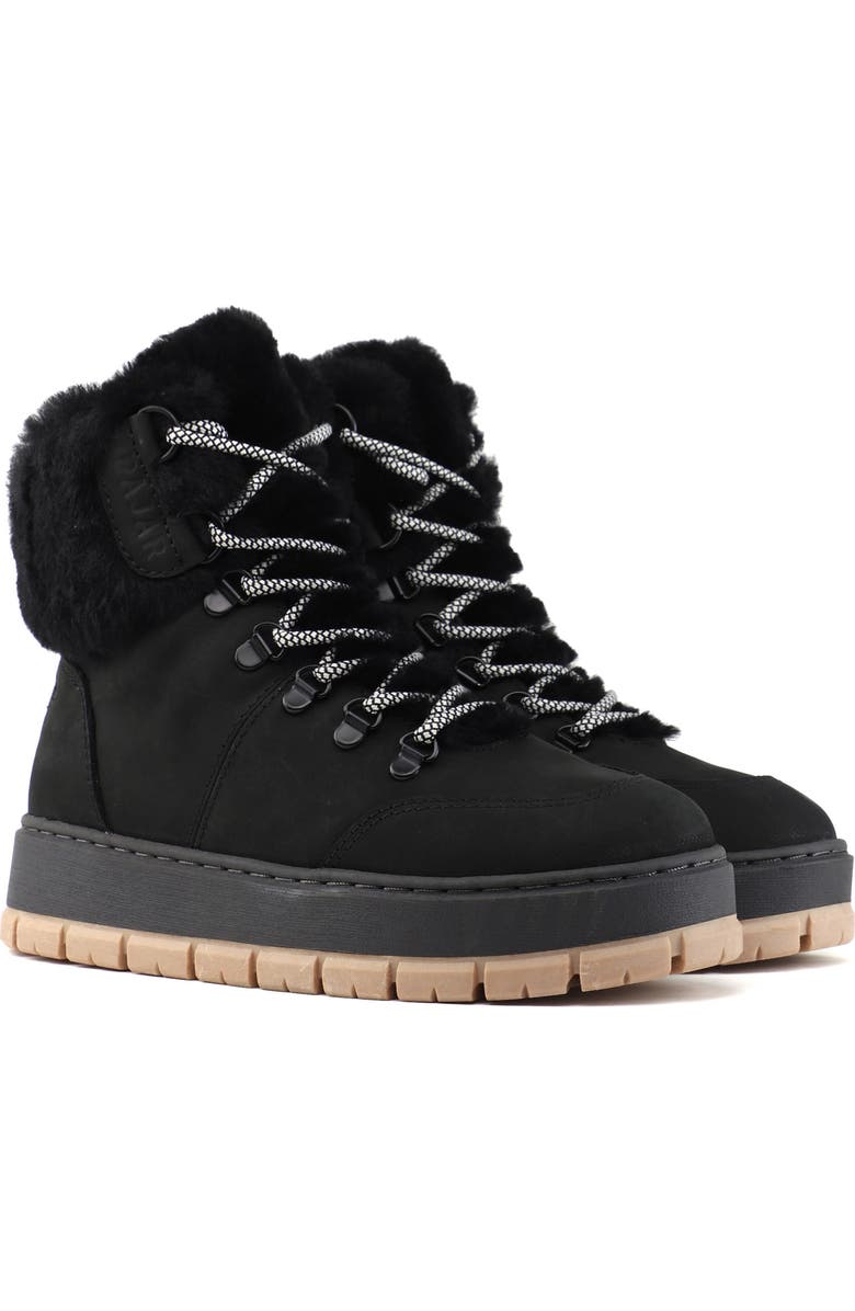 Pajar Chalet Faux Shearling Waterproof Bootie, Main, color, Black