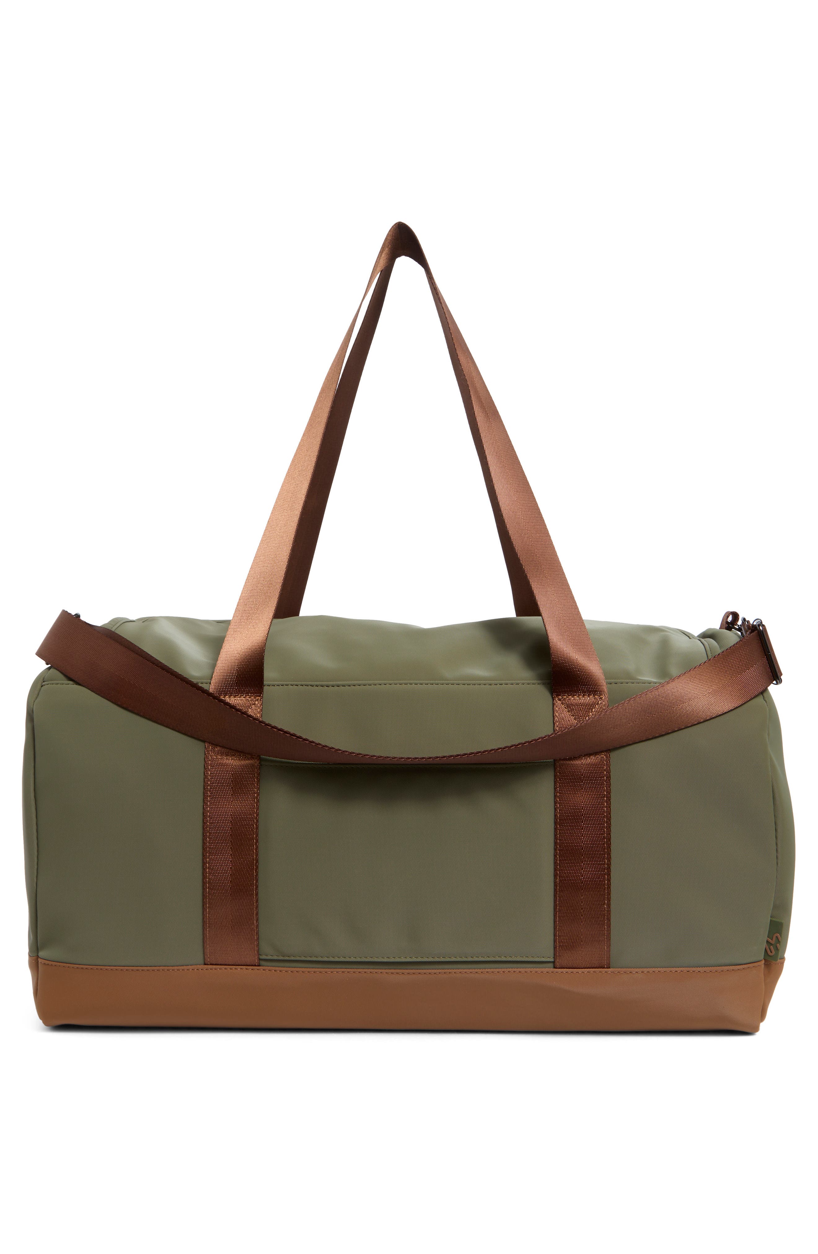 Faux Leather Duffle Bag, Alternate, color, NORDSTROM HUNTER/ MOCHA