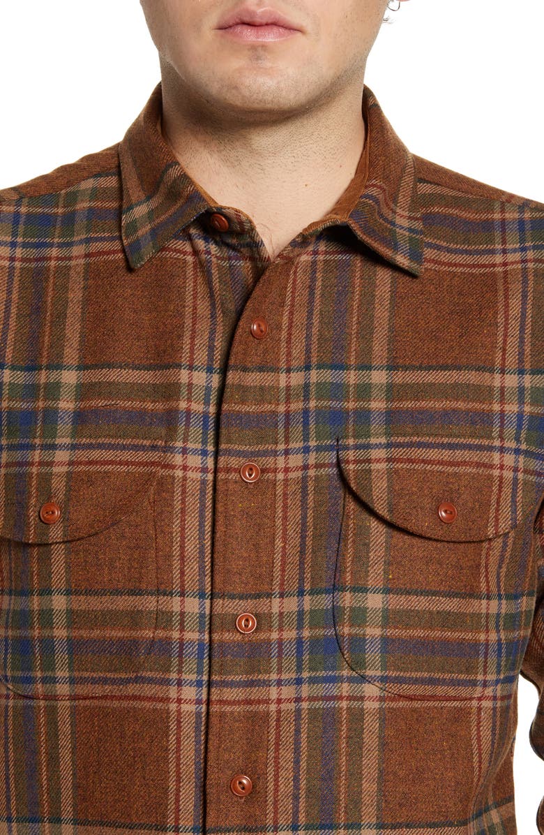Pendleton Buckley Plaid Button-Up Wool Flannel Shirt, Alternate, color,