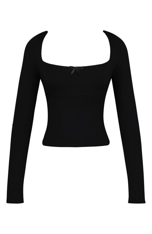 House Of Cb Bow Corset Top In Black