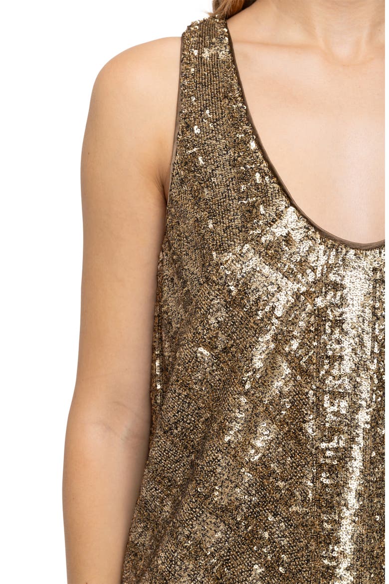 Tarys Sequin Tank, Alternate, color, GOLD