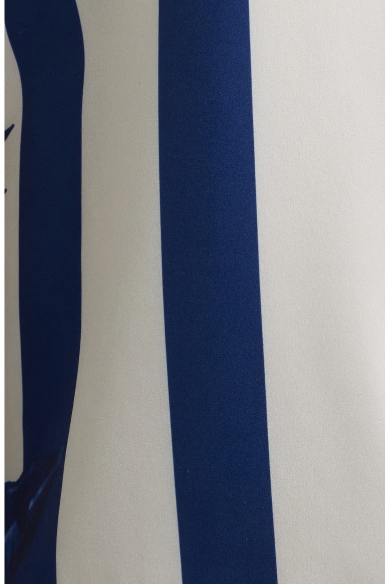 Stripe Palm Frond Short Sleeve Performance Button-Up Shirt, Alternate, color, BLUE