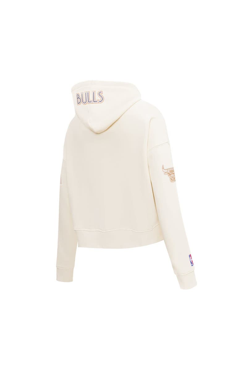 PRO STANDARD Women's Pro Standard Cream Chicago Bulls 2024/25 City Edition Chenille Applique Cropped Pullover Hoodie, Alternate, color, 