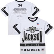 Mitchell & Ness Men's Mitchell & Ness Bo Jackson White Las Vegas Raiders Name & Number Team Origins Vintage Logo T-Shirt