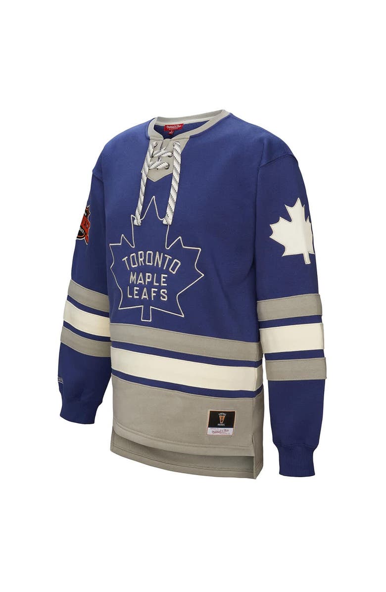 Mitchell & Ness Women's Mitchell & Ness Blue Toronto Maple Leafs Heritage Lace-Up Pullover Sweatshirt, Alternate, color, Blue